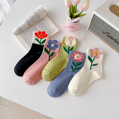 Soxy™ Cute Pastel Quarter High Novelty Flower Socks