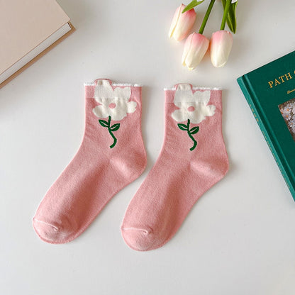 Soxy™ Cute Pastel Quarter High Novelty Flower Socks