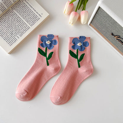 Soxy™ Cute Pastel Quarter High Novelty Flower Socks