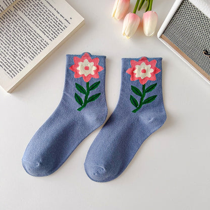 Soxy™ Cute Pastel Quarter High Novelty Flower Socks