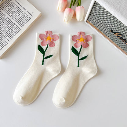 Soxy™ Cute Pastel Quarter High Novelty Flower Socks