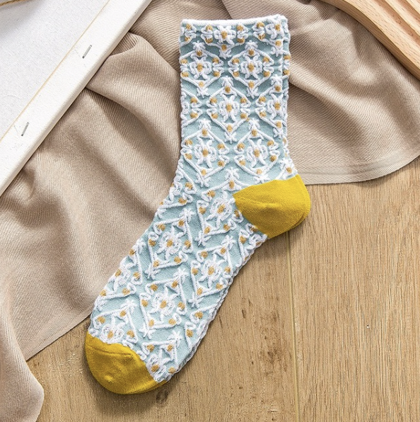 Soxy™ 5 Pack Cute Cottagecore Embroidery Crew Socks