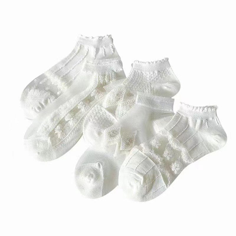 Soxy™ 5 Pack Elegant Sheer Ankle Socks