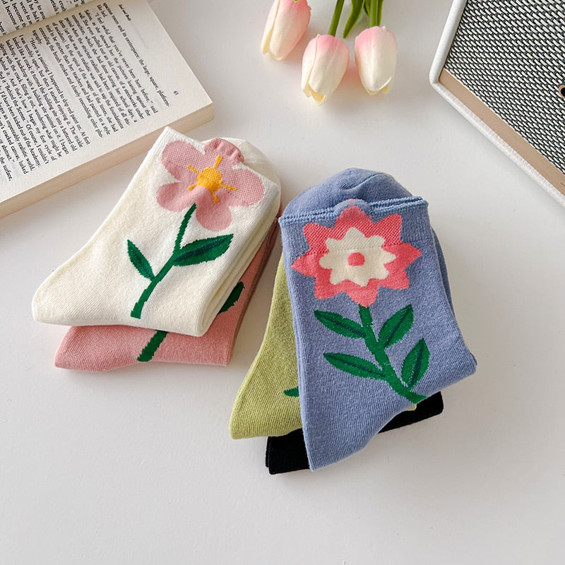 Soxy™ Cute Pastel Quarter High Novelty Flower Socks